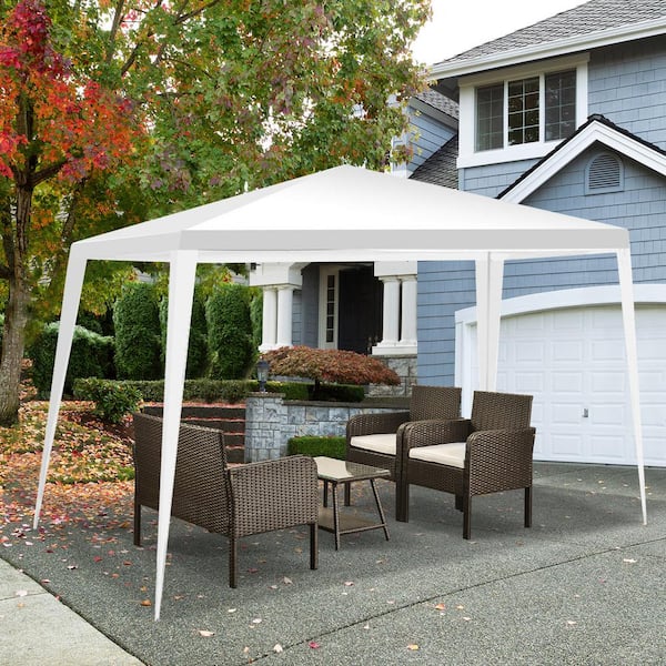 10 ft. x 10 ft. White Outdoor Party Wedding Tent for Backyard, Waterproof, Easy Assembly