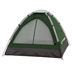 2-Person Green Water Resistant Dome Tent with Carry Bag