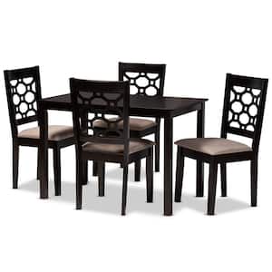 Henry 5-Piece Sand and Dark Brown Dining Set