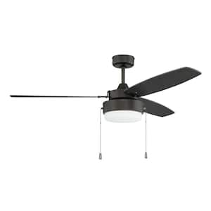 Intrepid 52 in. Indoor Espresso Dual Mount 3-Speed Reversible Motor Finish Ceiling Fan with Light Kit Included