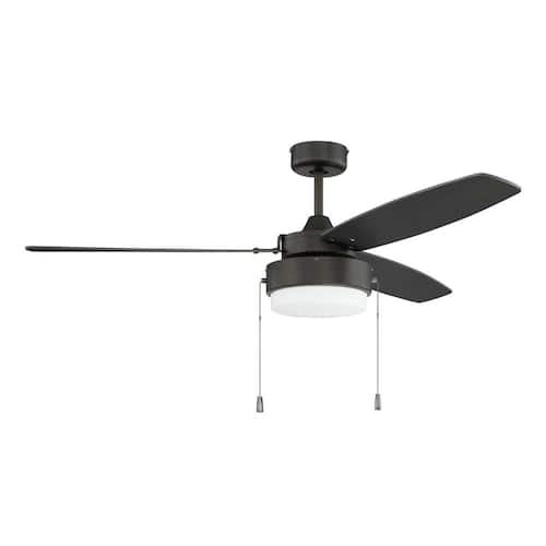 Intrepid 52 in. Indoor Espresso Dual Mount 3-Speed Reversible Motor Finish Ceiling Fan with Light Kit Included CRAFTMADE Ceiling Fans With Lights