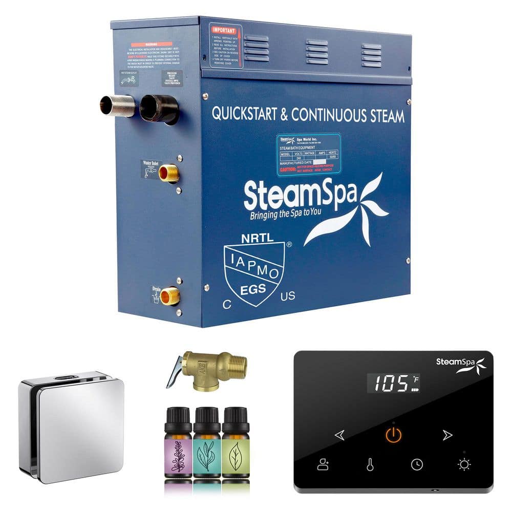 Oasis Series 4500-Watt Steam Generator with Continuous Steam Plus Fully Wireless Handheld Control in Polished Chrome