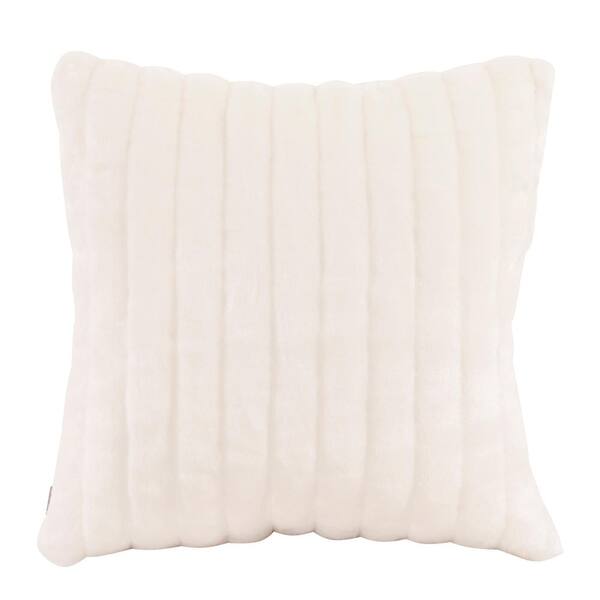 Unbranded Mink Beige Snow 20 in. x 20 in. Decorative Pillow