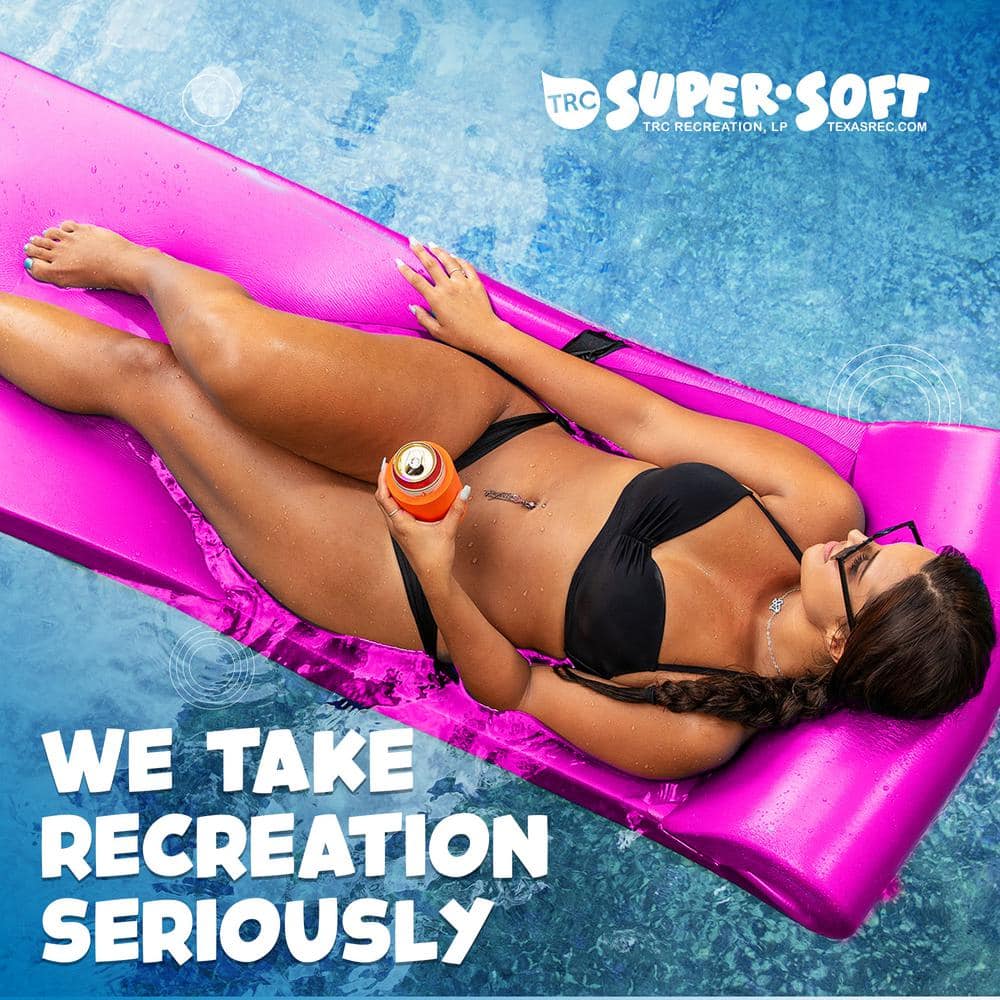 Flamingo Pink Foam Lounger with Roll Pillow