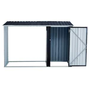 8 ft. W x 3 ft. D Dark Gray Metal Firewood Storage Shed with Single Lockable Door (24 sq. ft.)