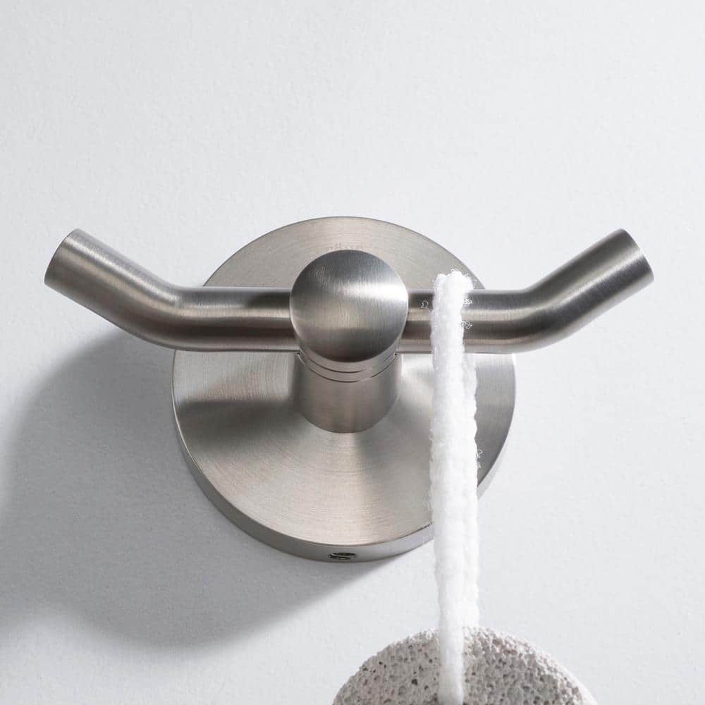 Elie Brushed Nickel Double Wall Mounted Robe Hook