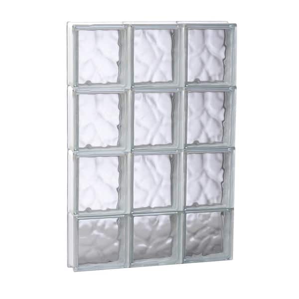Clearly Secure 17.25 in. x 29 in. x 3.125 in. Frameless Wave Pattern Non-Vented Glass Block Window