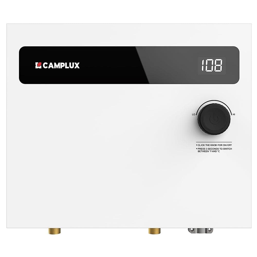 Camplux 14kW White Tankless Electric Water Heater with Digital Display