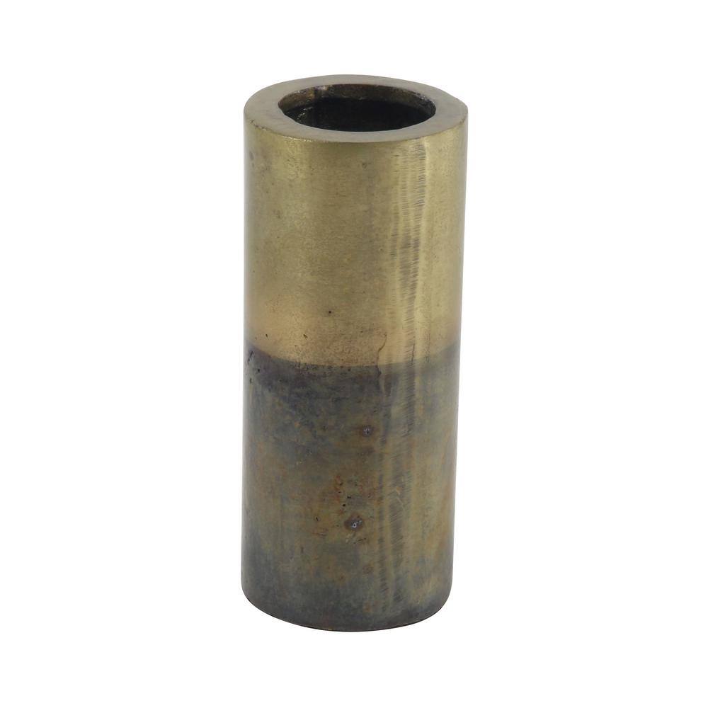 10" Gold and Black Rustic Aluminum Table Vase