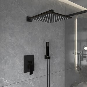 2-Spray Dual Shower Heads Wall Mount Handheld Shower Head with 2.5 GPM 12 in. Showerhead in Oil Rubbed Bronze