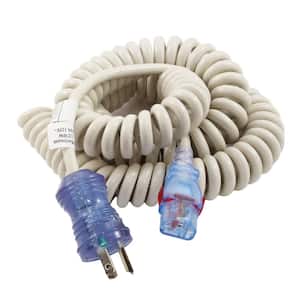 AC Connectors up to 10 ft. 18/3 10 Amp Medical/Hospital Grade Cart Coiled Power Cord with Locking IEC C13