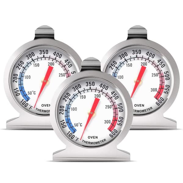 3-Pack Instant Read Stainless Steel Oven Thermometer, 100-600°F Kitchen Cooking Thermometer, Chef Thermometer