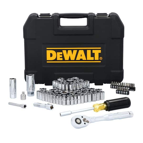 1/4 in. and 3/8 in. Drive SAE and Metric Mechanics Tool Set (84-Piece) with Carrier Included
