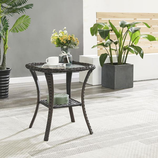 Gymojoy Square Wicker Outdoor Side Table
