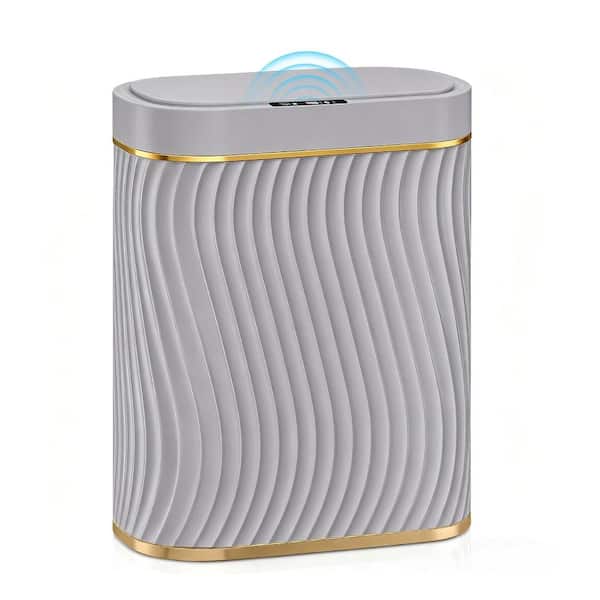 2.6 Gallon Smart Waterproof Garbage Can,Trash Can with Automatic Touchless Lid for Office,Bathroom,Grey