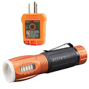 LED Flashlight with Worklight and GFCI Receptacle Tester Tool Set
