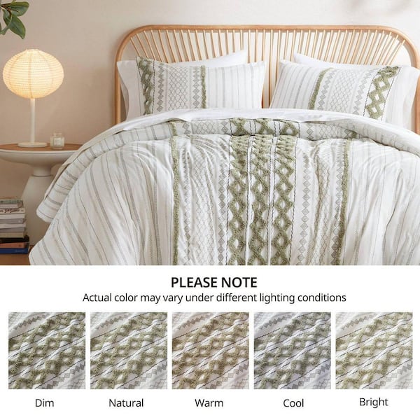 Bare  コンフォーターセット King/Cal King 3 PCS King/Cal King Cotton Printed Comforter Set with Chenille