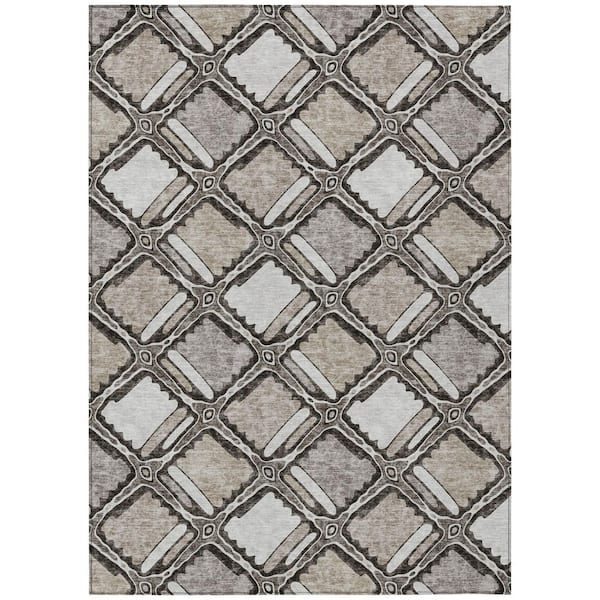 Chantille Machine Washable Indoor/Outdoor Abstract ACN2800 Khaki 10 ft. x 14 ft. Area Rug