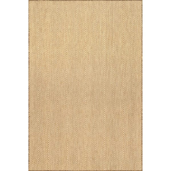nuLOOM Emerie Solid Casual Natural 5 ft. x 8 ft. Indoor/Outdoor Area Rug