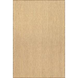 Emerie Solid Casual Natural 8 ft. x 10 ft. Indoor/Outdoor Area Rug