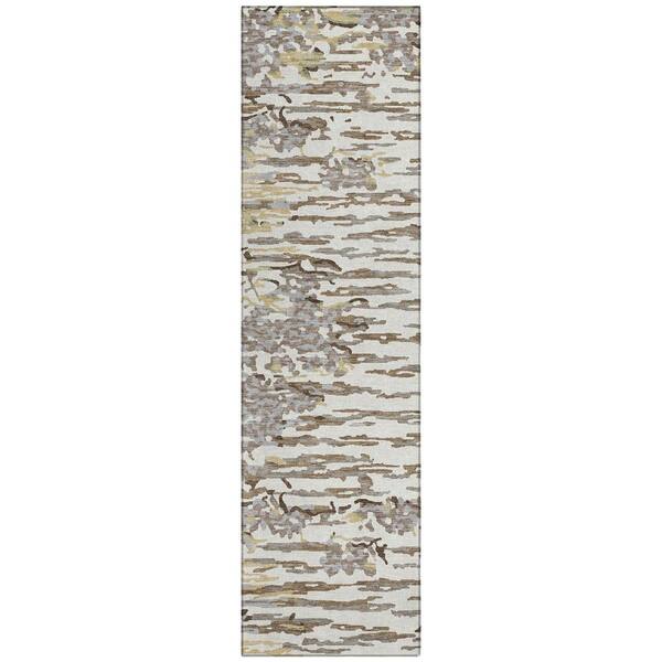 Chantille Machine Washable Indoor/Outdoor Abstract ACN2839 Ivory 2 ft. x 7 ft. Runner Rug