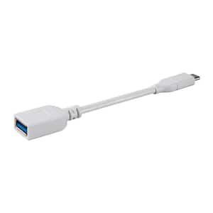 3 Amp 30AWG 5Gbps 0.5 ft. Cables and Adapters Type C to USB-A Female 3.1 Generation 1 Extension Cable, White