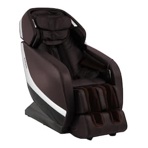 Jupiter XL Series Brown Faux Leather Reclining 3D Massage Chair with 3D L-Track, Bluetooth Speakers, XL Height Capacity
