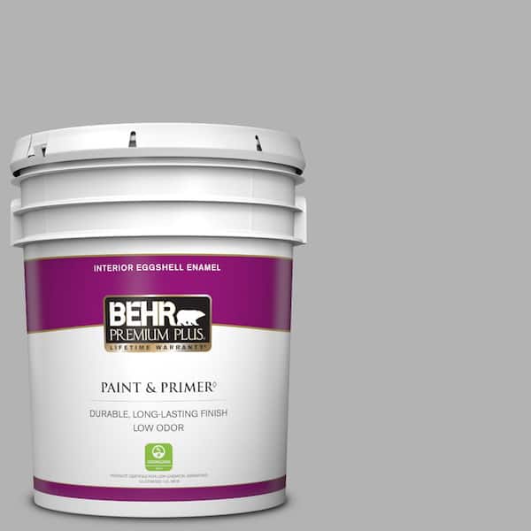 BEHR PREMIUM PLUS 5 gal. #770E-3 Pewter Mug Eggshell Enamel Low Odor Interior Paint & Primer