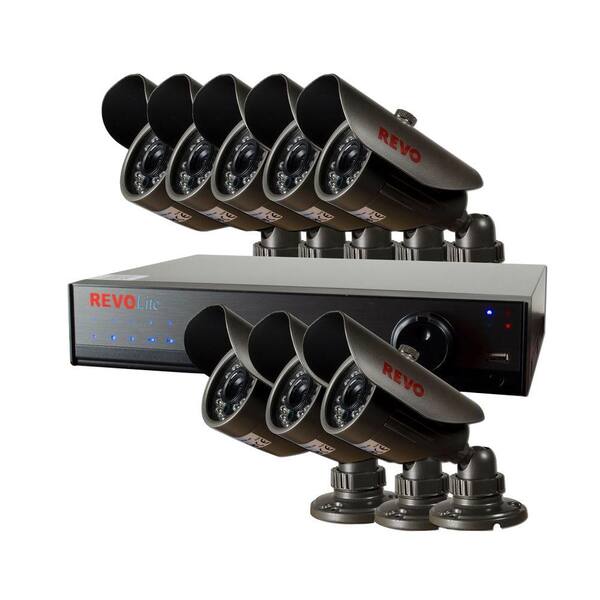 Revo Lite 8-Channel 500GB 960H DVR Surveillance System with (8) 700TVL Cameras