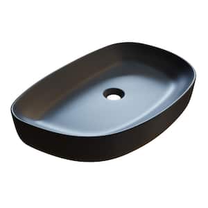 Spica Bathroom Ceramic Vessel Sink Art Basin in Black
