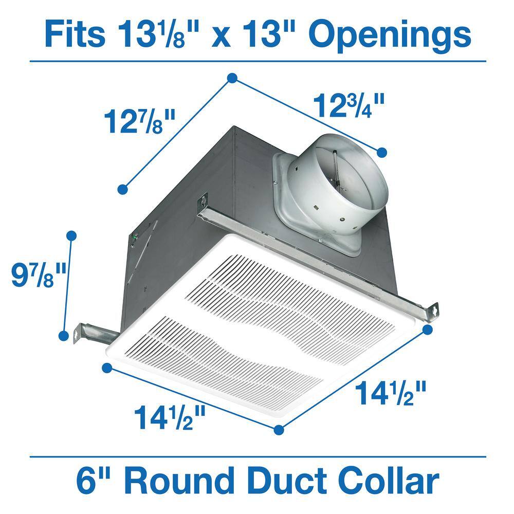 White Galvanized Steel Ceiling Mount Energy Star Exhaust Fan