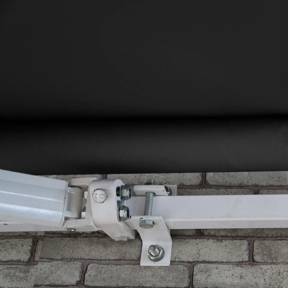 ALEKO 20' x 10' Black Motorized Retractable Patio Awning with White Frame