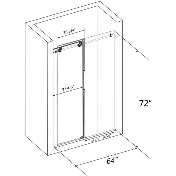 Boyel Living 64 In W X 72 In H Frameless Sliding Shower Doors 3 8 In Heavy Tempered Glass Brushed Nickel Bp05p2 6472cb The Home Depot