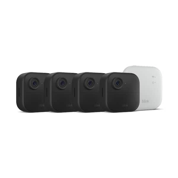 Outdoor 4 - Wireless Battery Operated Outdoor Security Camera System with 4 Cameras and Included Sync Module XR, Black