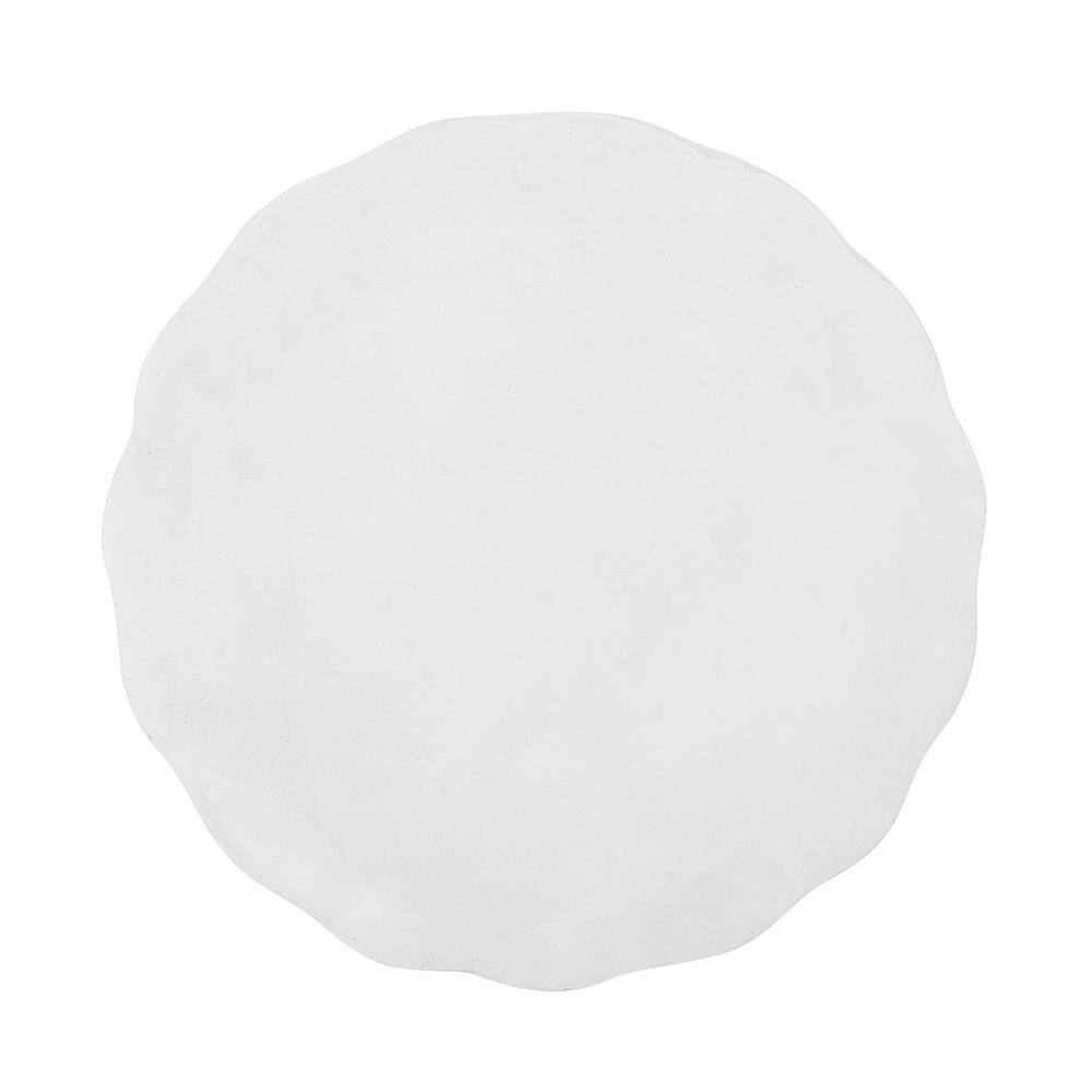 Antique White Lightweight Concrete Cylindrical Side Table