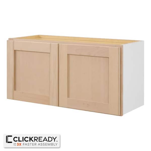 30 in. W x 12 in. D x 15 in. H Ready to Assemble Wall Bridge Kitchen Cabinet in Unfinished with CLICKREADY Technology