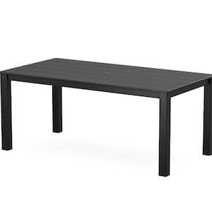 Parsons Black HDPE Plastic Rectangle 38 in. X 72 in. Dining Table