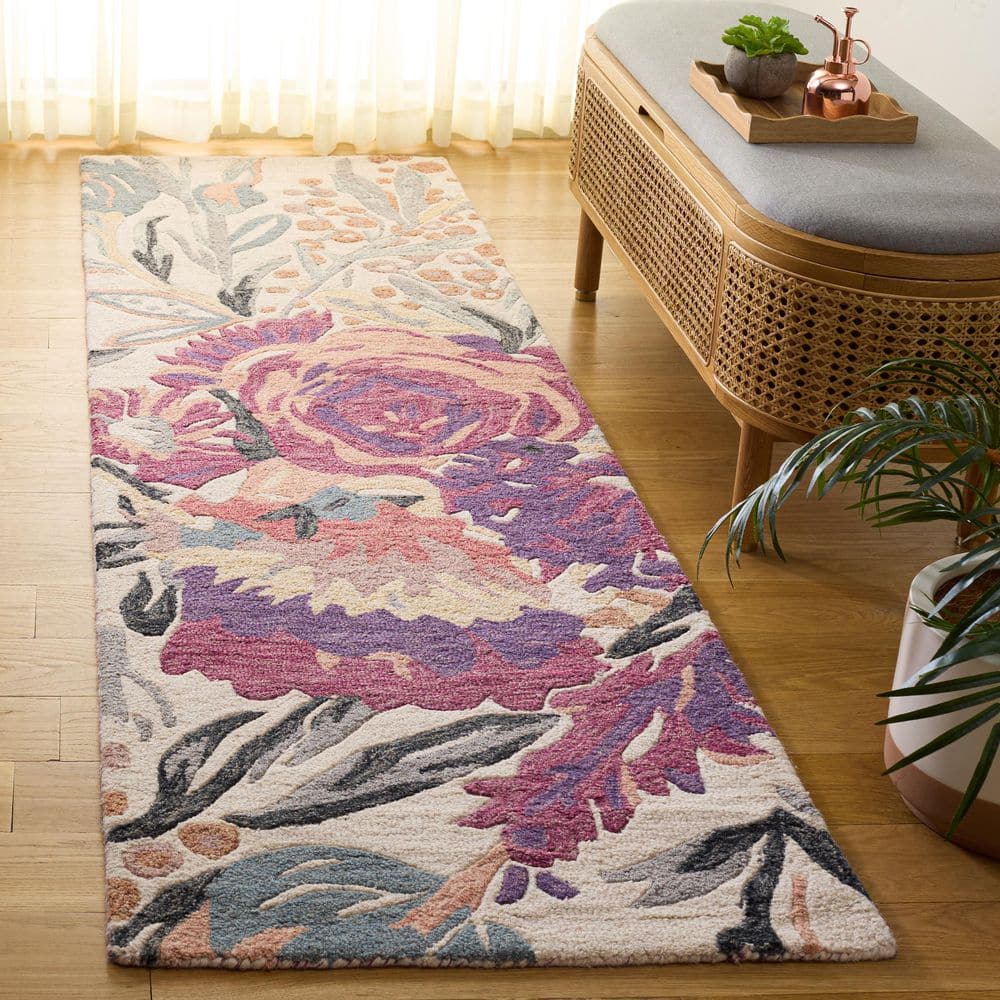 Jardin 2 ft. x 8 ft. Ivory/Pink Floral Garden Runner Rug price history on PriceWatchPro