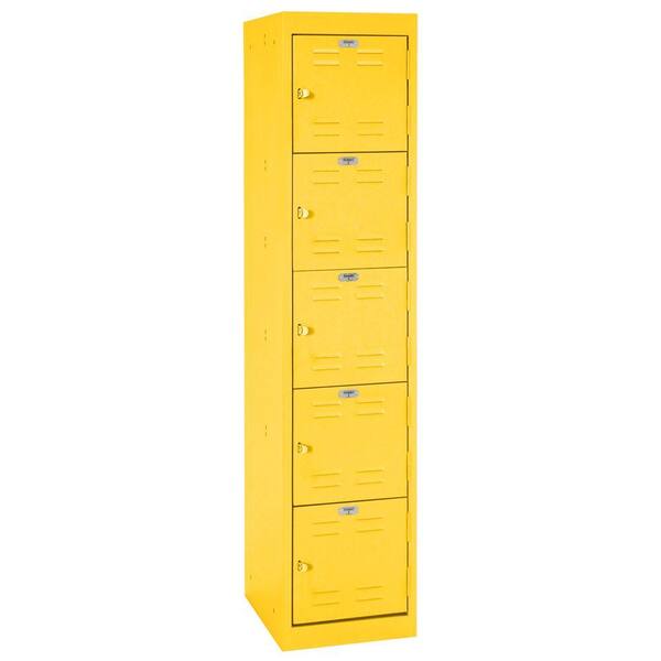 Sandusky 66 in. H x 15 in. W x 18 in. D 5-Tier Welded Steel Storage Locker in Yellow