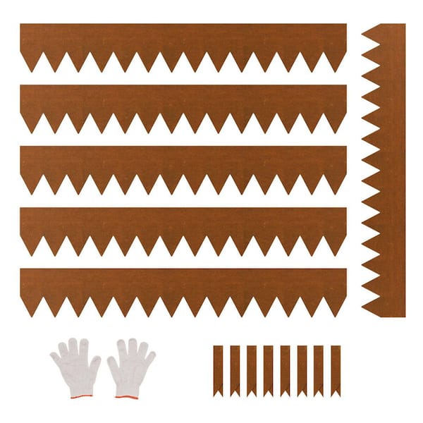 Steel Landscape Edging 6-Packs 40 x 6 x 0.06 in. Weather-Resistant & Pre-Rust Metal Landscape Brown Edging Garden Edging