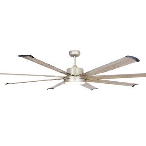 Bankston 72 in. Indoor/Outdoor Nickel Integrated LED Ceiling Fan with Remote Control and Light Kit Included