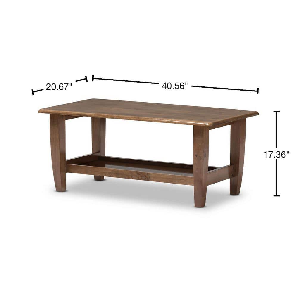 Walnut Brown Mid-Century Modern Rectangular Coffee Table