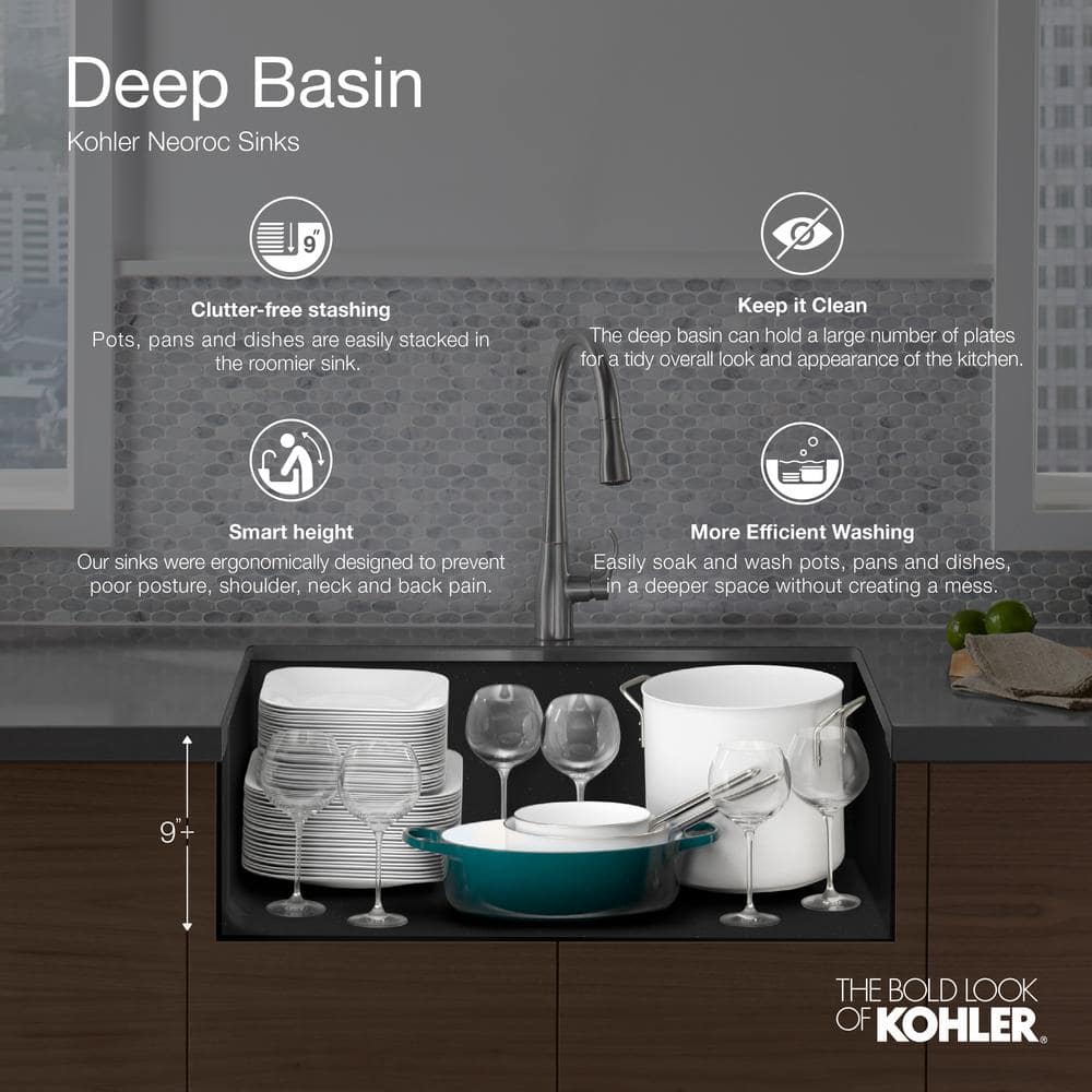 Matte White Stone Undermount Single-Bowl Kitchen Sink