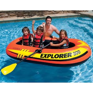 Explorer 300 Fishing 3-Person Inflatable Raft Boat (2-Pack)