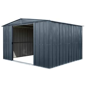 10 ft. x 10 ft. Grey Metal Storage Shed With Gable Style Roof 92 Sq. Ft.