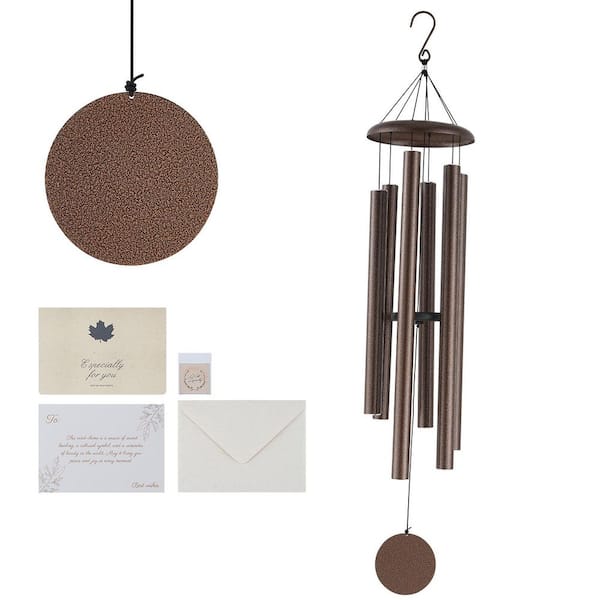 Outdoor Wind Chimes, 50 in., Richly Toned Wind Chimes with 6 Tubes, Distinctive Large Commemorative, Copper Vein