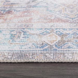 Rust 3 ft. 3 in. x 5 ft. Bohemian Distressed Machine Washable Area Rug