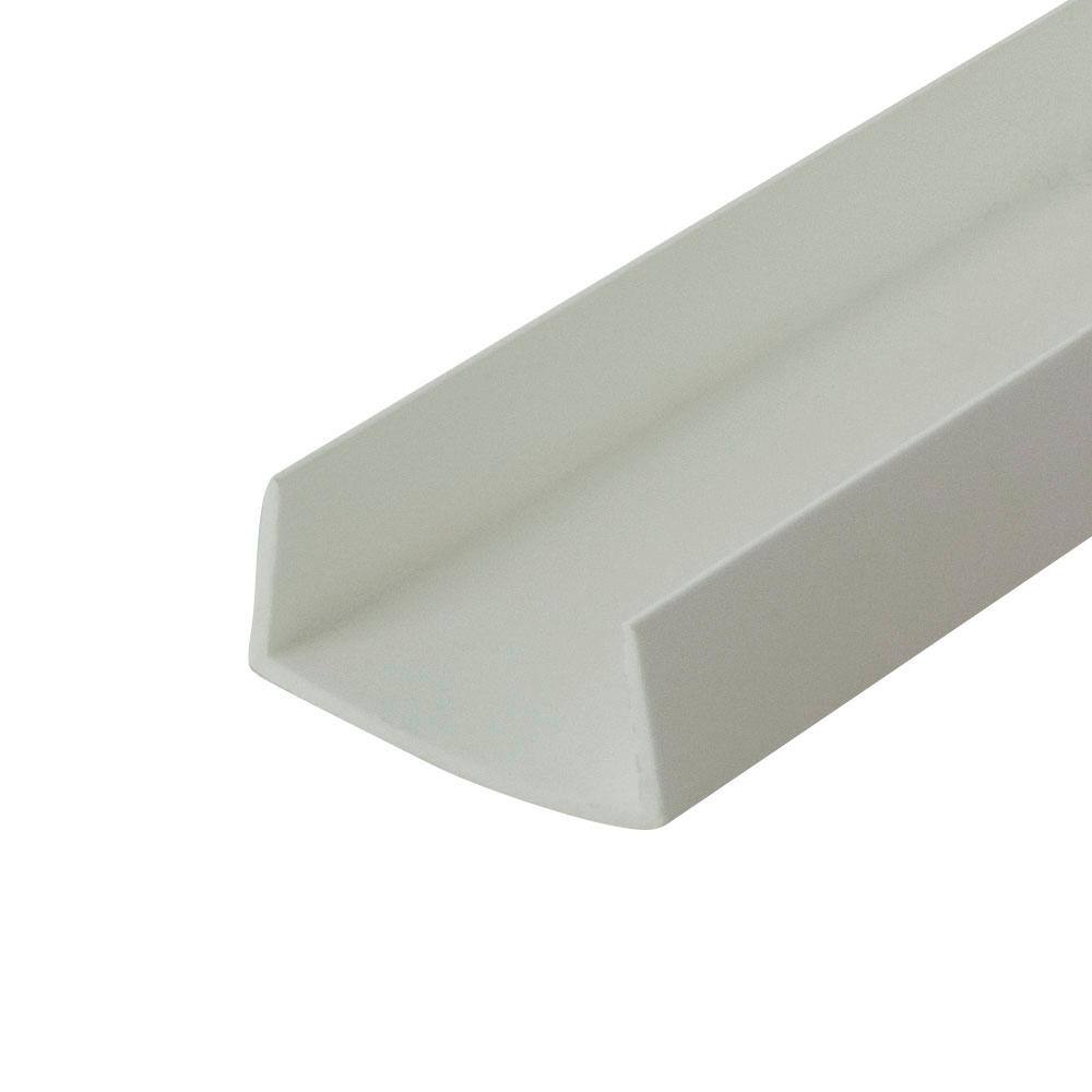 1/2 in. D x 1 in. W x 72 in. L White Styrene Plastic U-Channel Moulding Fit