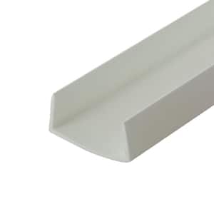 1/2 in. D x 1 in. W x 72 in. L White Styrene Plastic U-Channel Moulding Fits 1 in. Board, (10-Pack)