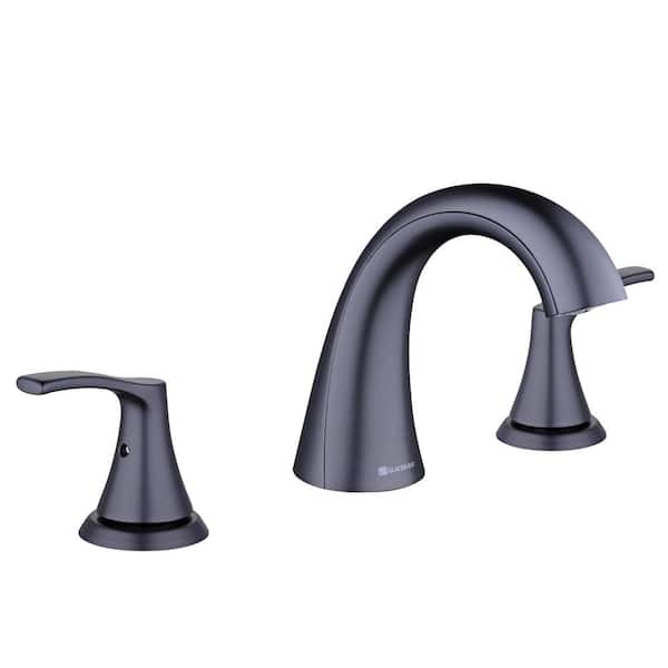 Glacier Bay Arnette 8 in. Widespread Double-Handle High-Arc Bathroom Faucet in Matte Black